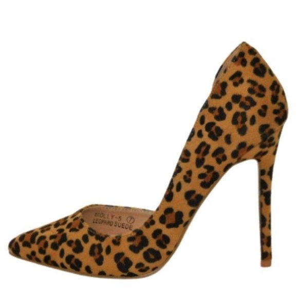 Bella Marie Molly-5 Suede Leopard Pumps - Picture 2 of 5